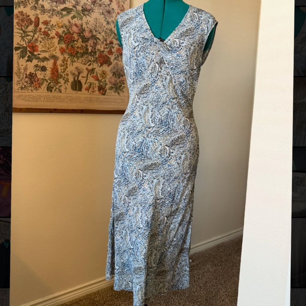 Vintage Silk Blue Maxi Dress